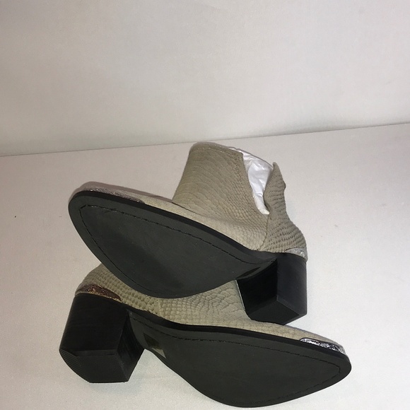 JEFFREY CAMPBELL CROMWELL KHAKI SNAKE ANKLE BOOTS - Picture 3 of 6